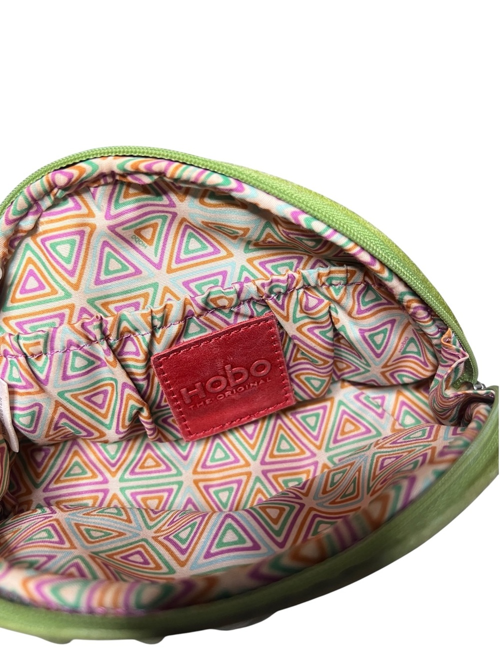 HOBO International Jem Kiwi Green Leather Lipstick Cosmetic Pouch - Picture 6 of 9